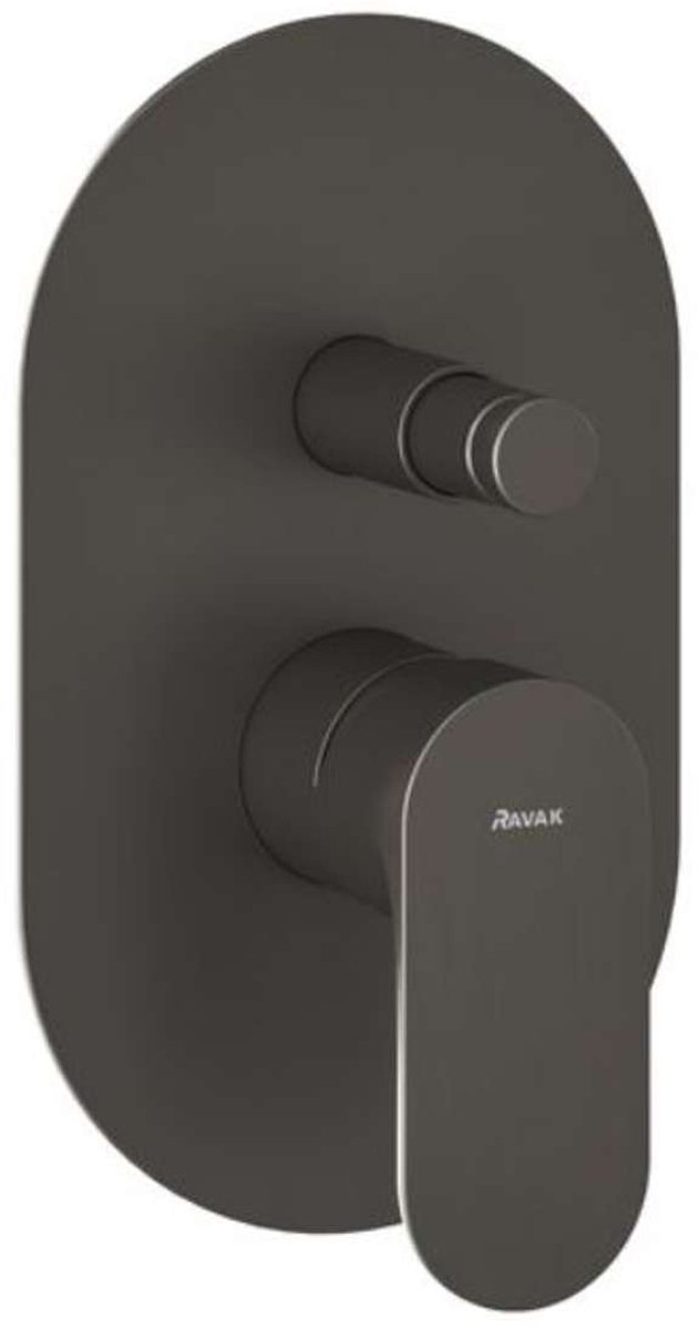 Ravak Eleganta - Inbouwkraan, voor 2 functies, met inbouwdeel, geborsteld grafiet X070335