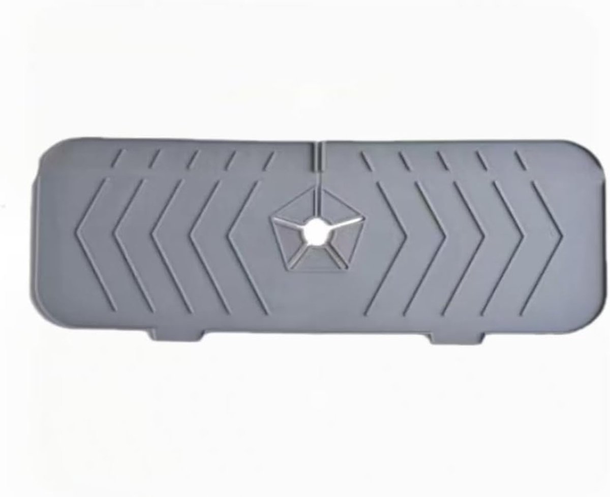 Opvouwbare spatbescherming voor gootsteen- hoogte 2-4 cm- grijze waterdichte siliconenmat voor keuken- en badkamerkranen (grijs)