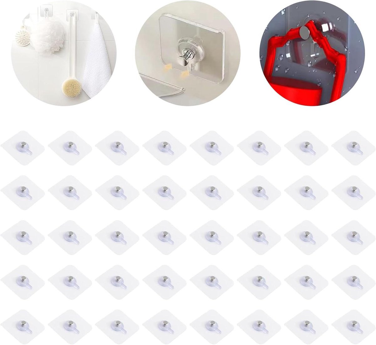 Zelfklevende transparante fotohaken - 40 stuks | Ophanghaakjes zonder boren | Maximale belasting 5 kg