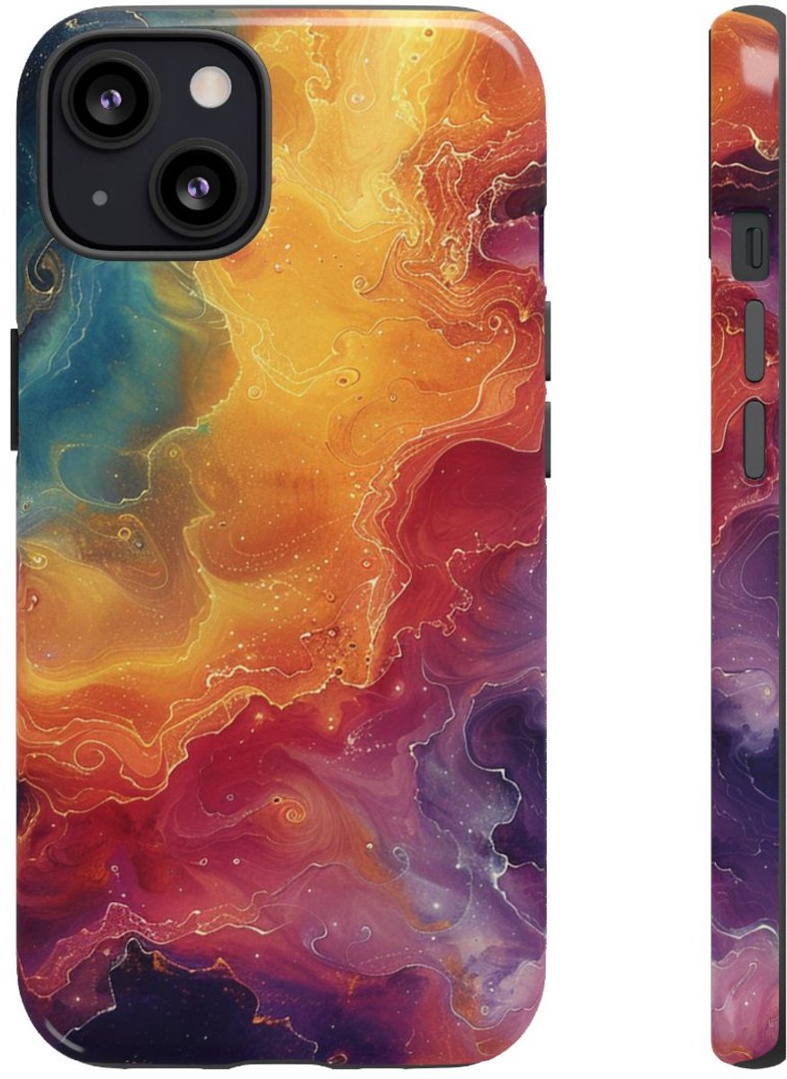 Kleurrijke Kosmische Nevel Abstract – Telefoonhoesje Geschikt voor iPhone 13