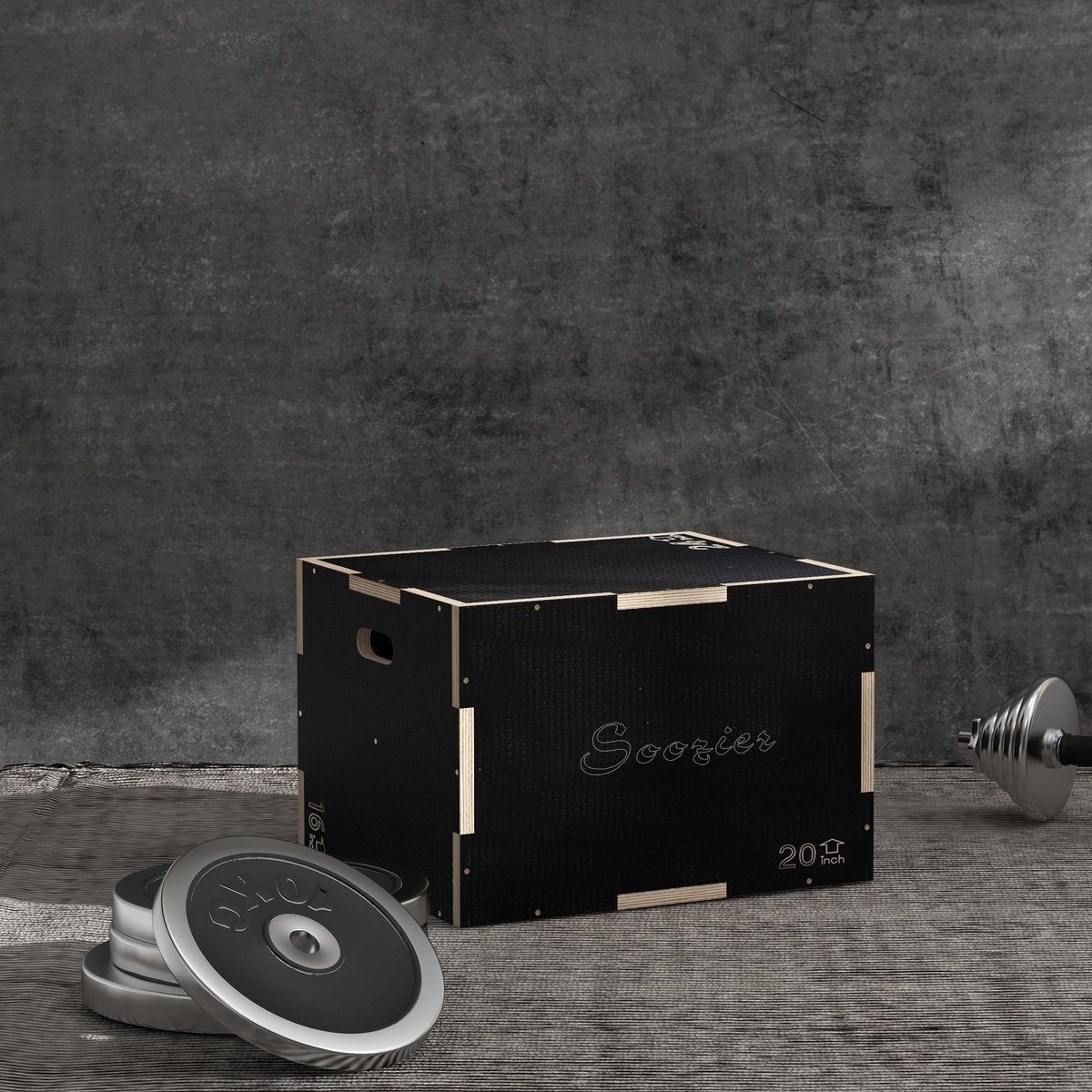 SPORTNOW-Springkast-Beukenhout-61x51x41cm-Zwart