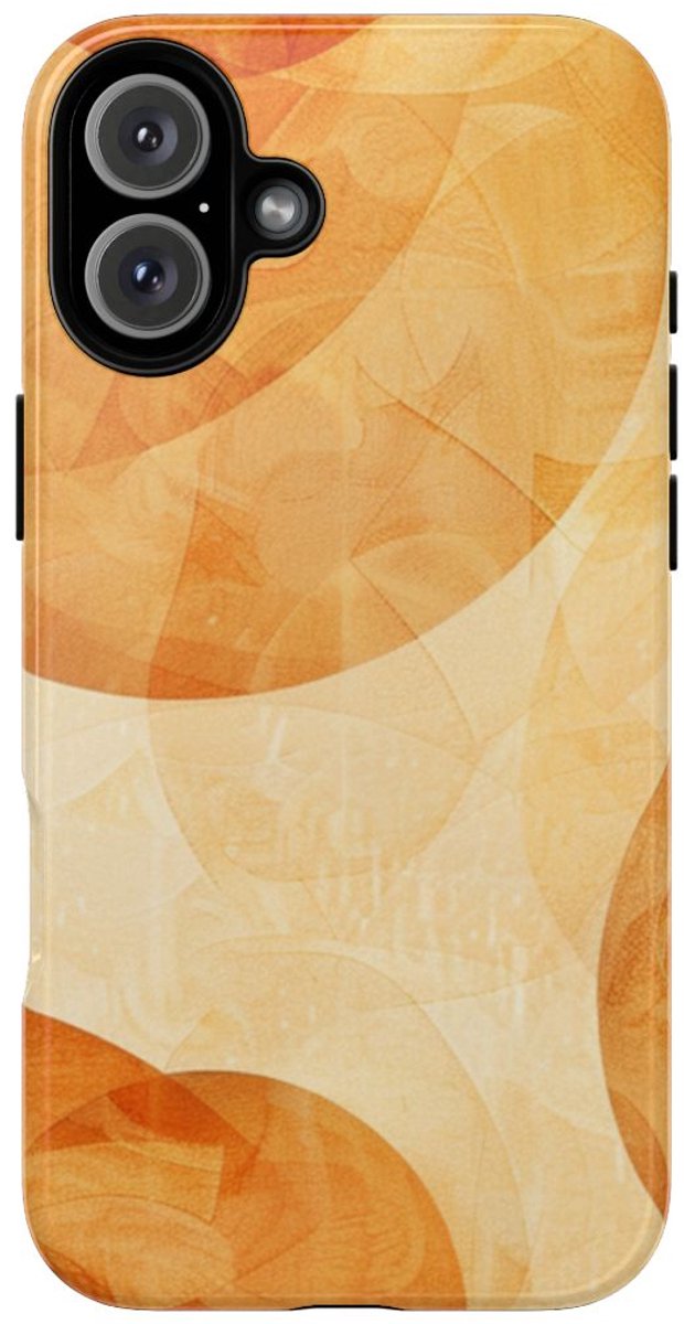 Oranje Geometrische Cirkels Abstract – Telefoonhoesje Geschikt voor iPhone 16 Plus