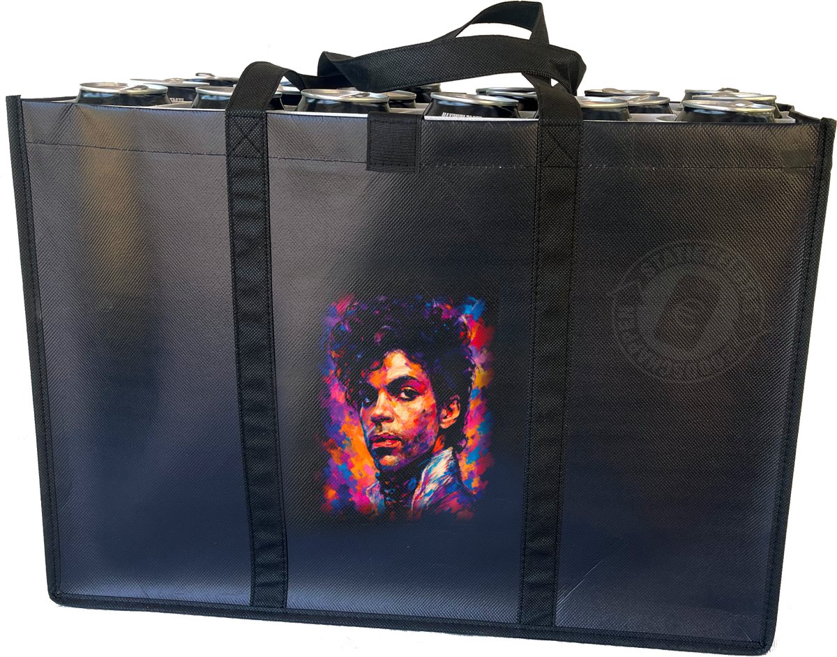 Prince –Combiset Statiegeldtas - boodschappentas + 2 koelementen met eerbetoon aan iconische artiesten – met handig klittebandsysteem