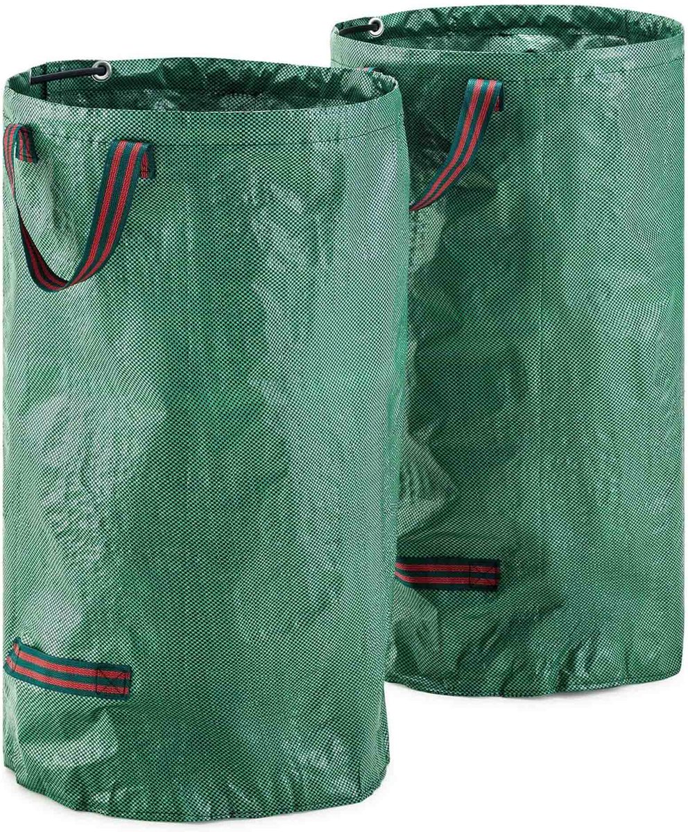 MOOWY Herbruikbare Tuinafvalzakken (2 x 120 L) - Opvouwbare Tuinafvalemmers voor Bladeren, Maaisel en ander Tuinafval