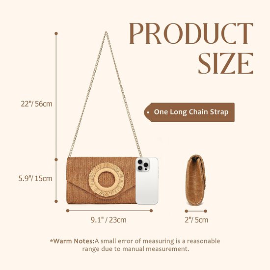 EVEOUT stro clutch voor vrouwen zomer boho raffia strand portemonnee tas vakantie geweven tote handtas voor werk bruiloft feest, Bruin, 39 cm x 28 cm x 23 cm, Boheems EVEOUT stro clutch voor vrouwen zomer boho raffia strand portemonnee tas vakantie geweven tote handtas voor werk bruiloft feest, Bruin, 39 cm x 28 cm x 23 cm, Boheems