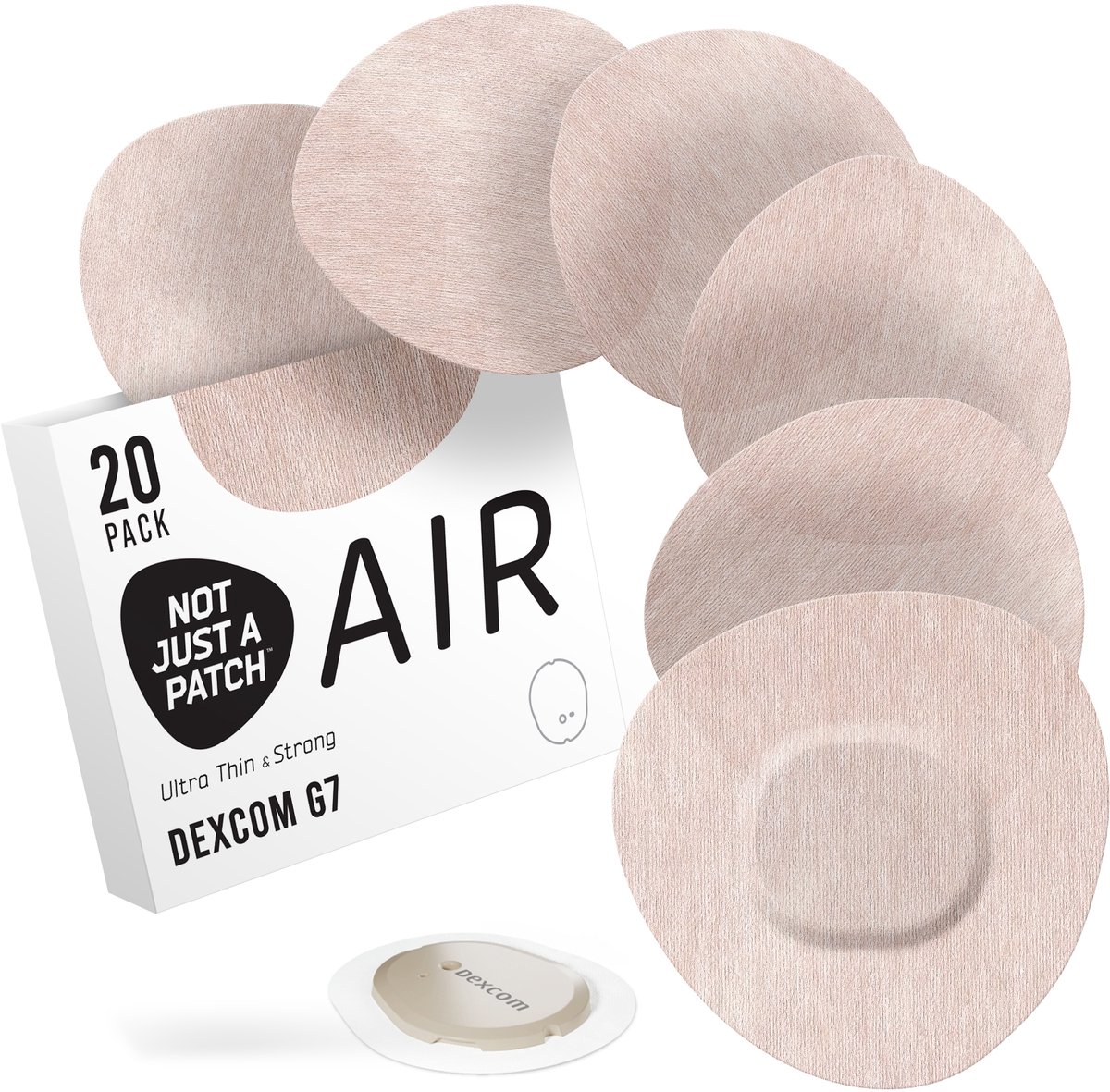Not Just a Patch - Air - sensorpleisters - Fixatiepleisters voor Dexcom G7 & One + - Tan / beige - 20 stuks