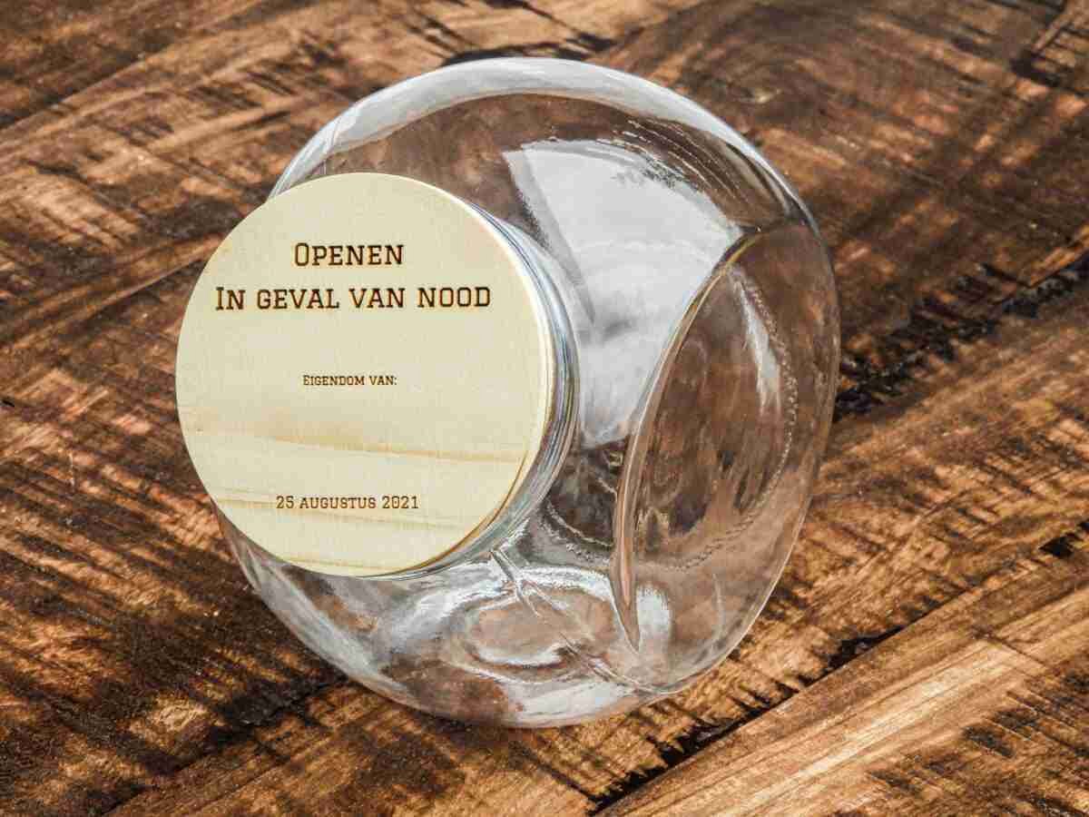 Glazen Snoeppot met Houten Deksel – 1,5 Liter – Blanco Design – Duurzame Bewaardoos voor Snoep, Koekjes & Keukenopslag
