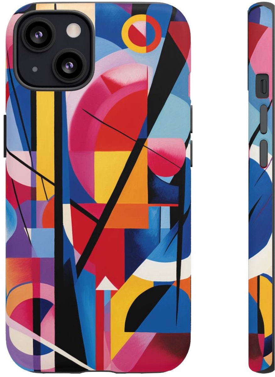 Abstracte Geometrische Kleurencompositie – Telefoonhoesje Geschikt voor iPhone 13