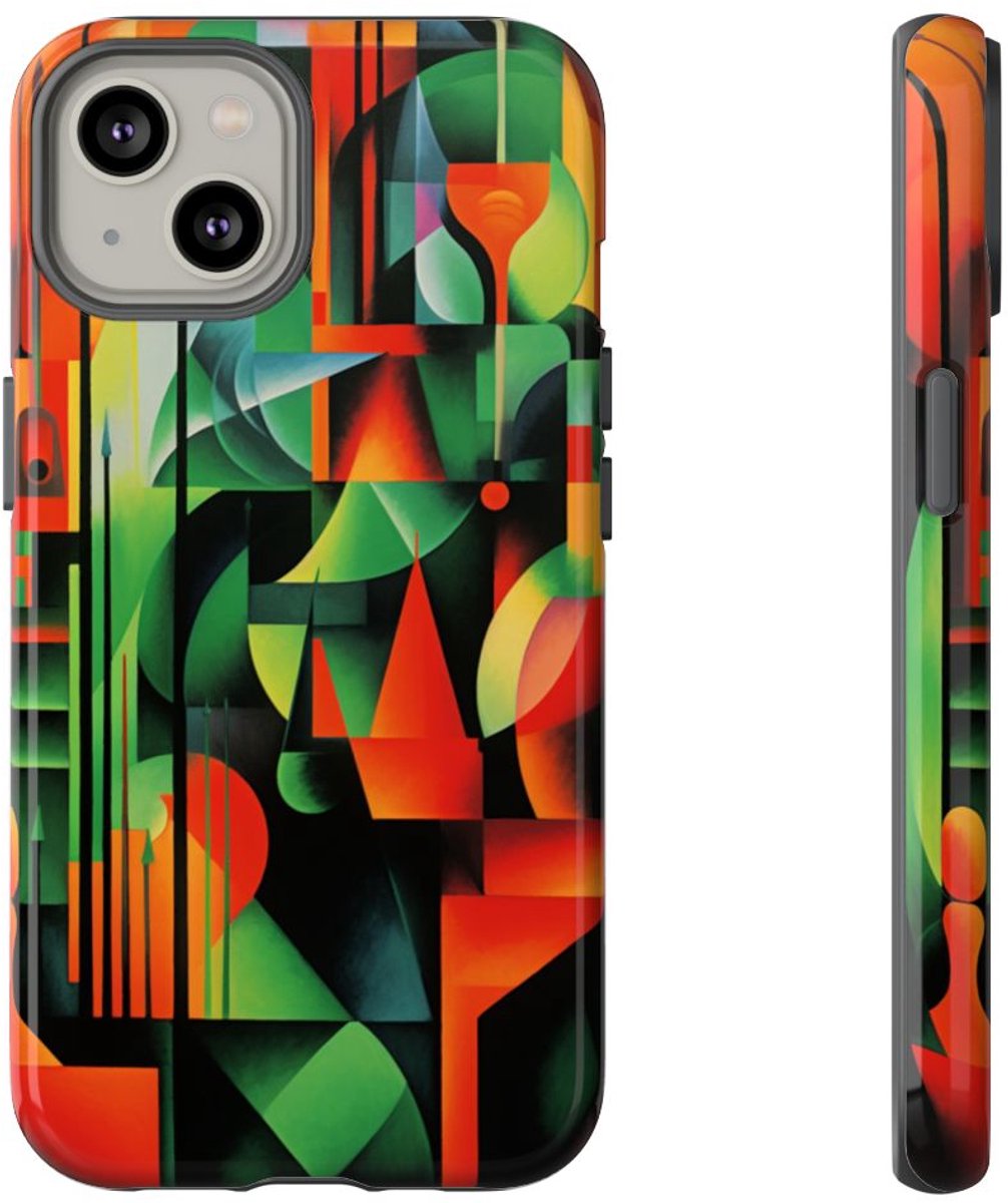 Abstracte Geometrische Vormen met Strakke Lijnen – Telefoonhoesje Geschikt voor iPhone 14