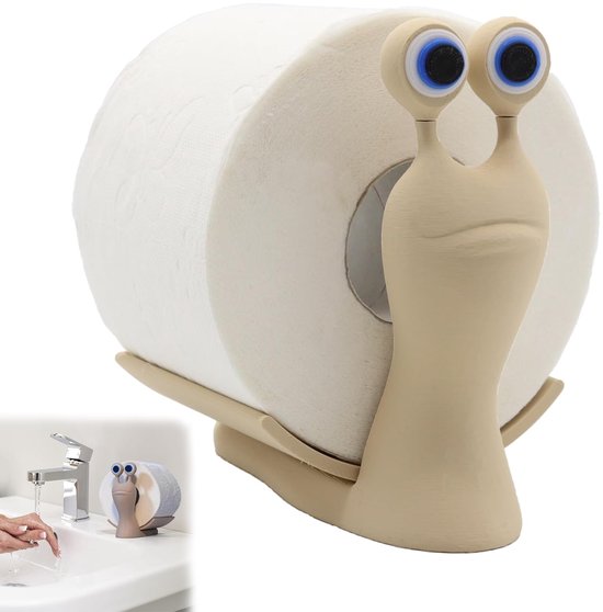 Grappige toiletrolhouder in de vorm van een slak, grappige 3D-geprinte