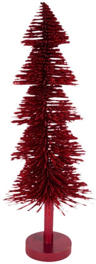Décoratif | Arbre Deco sur pied, bordeaux, PVC, 18x18x50cm | A259002