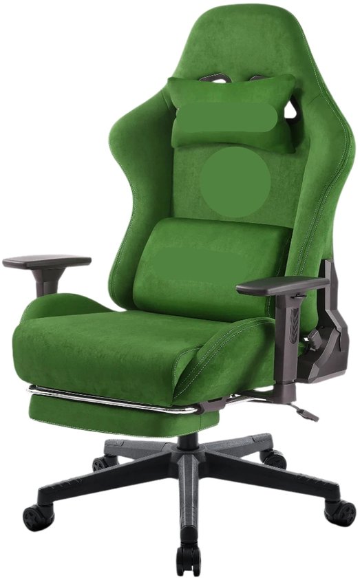 Ergonomische Gaming Stoel met Wielen en Voetsteun voor Thuiskantoor Studie Woonkamer Beige Kleur Ergonomische Gaming Stoel met Wielen en Voetsteun voor Thuiskantoor Studie Woonkamer Beige Kleur