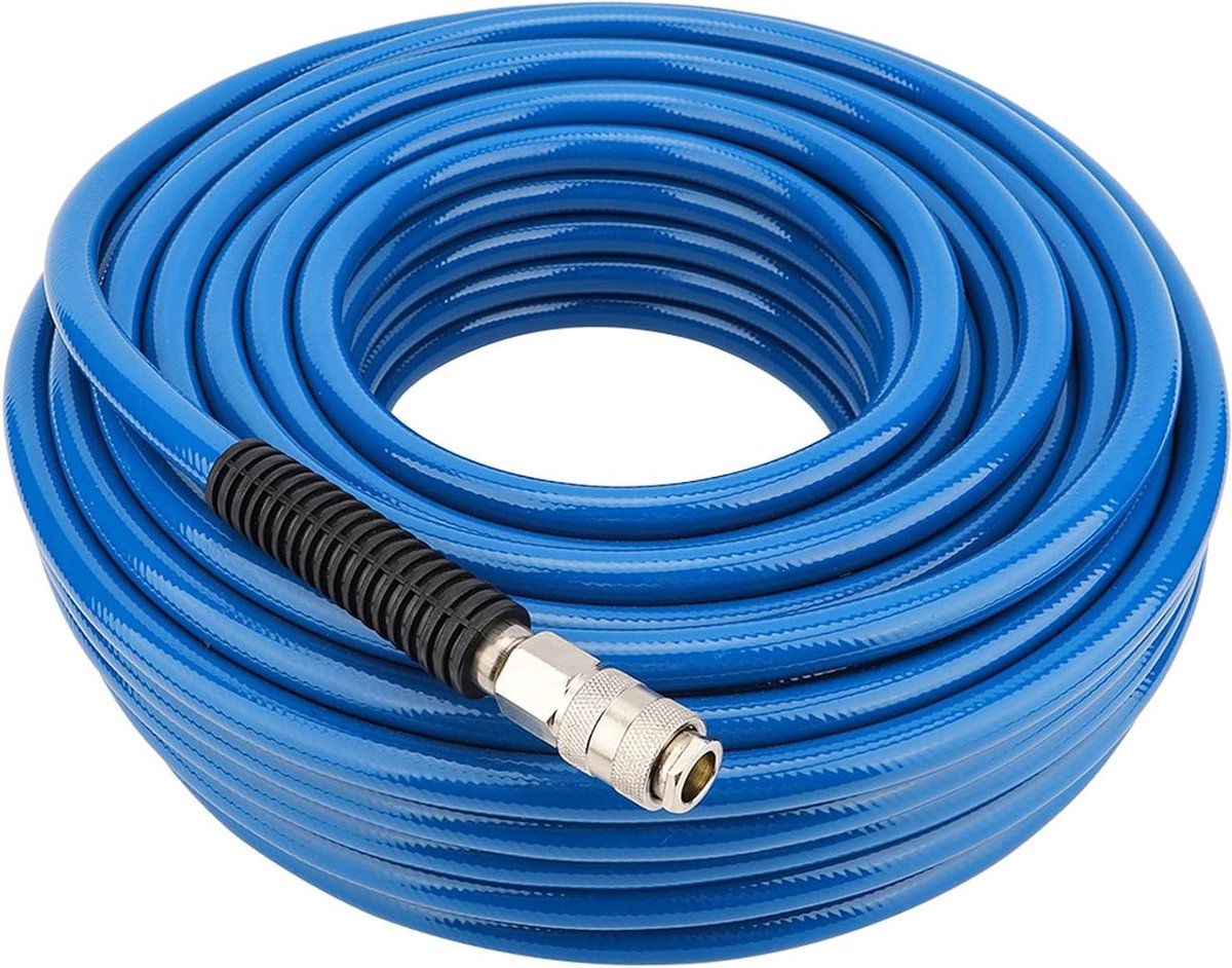 Allecto Plus: 30 meter flexibele PVC-slang met snelkoppeling voor industrieel gebruik - duurzaam en 3-laags - ideaal voor vullen en blazen