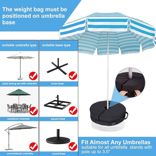 Pied de parasol sur Roues - Robuste et mobile - Pour un support stable du parasol - Design résistante aux intempéries et durable - Convient pour Jardin, terrasse et balcon - Facile à déplacer et pratique à utiliser