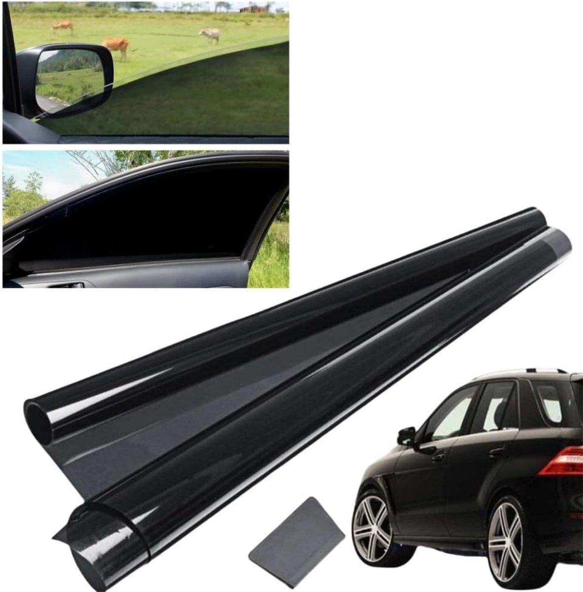 Privacy Screen Auto Raam Tint Film - 50 x 300 cm Verduisterende Raam Camping Zonwerende Fo