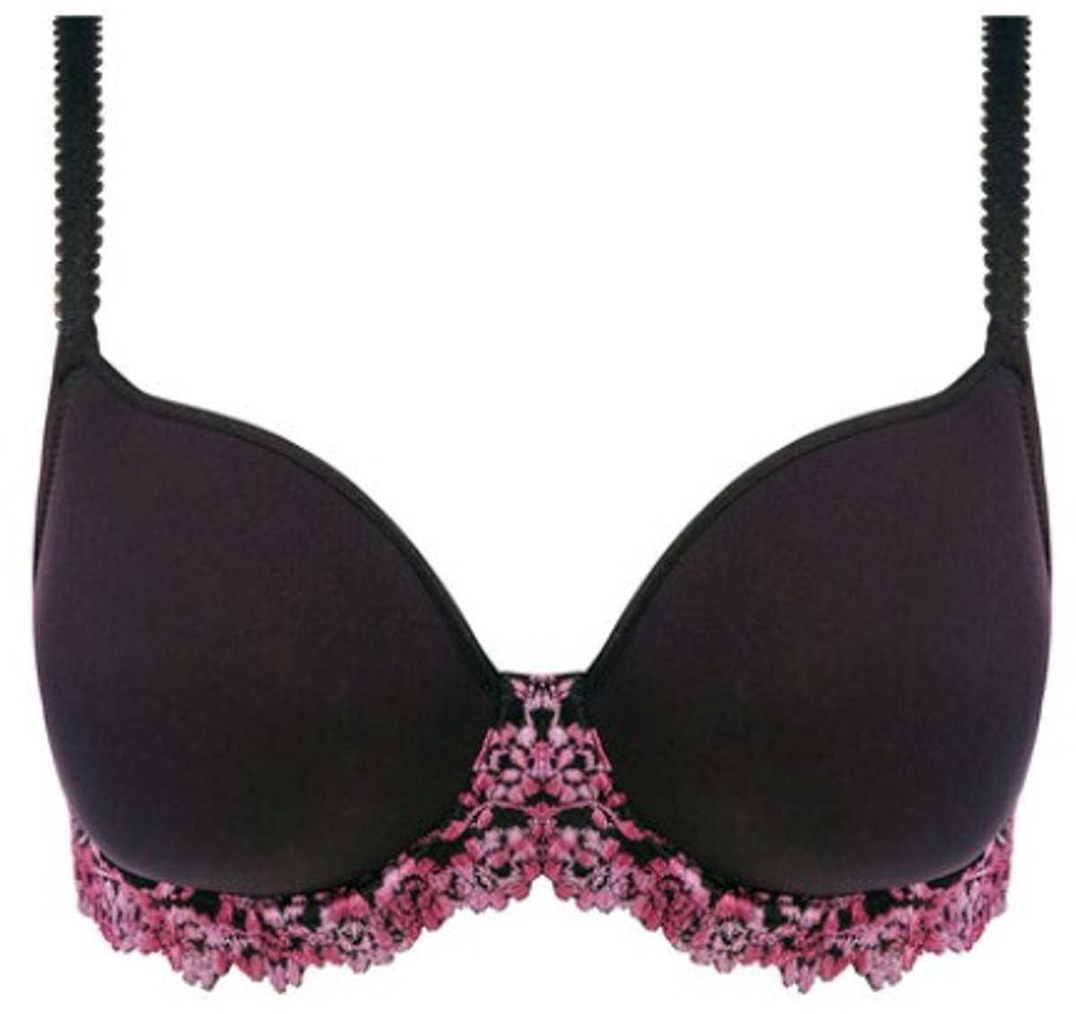 Wacoal Embrace lace Beha Kleur Zwart met paarse borduursel