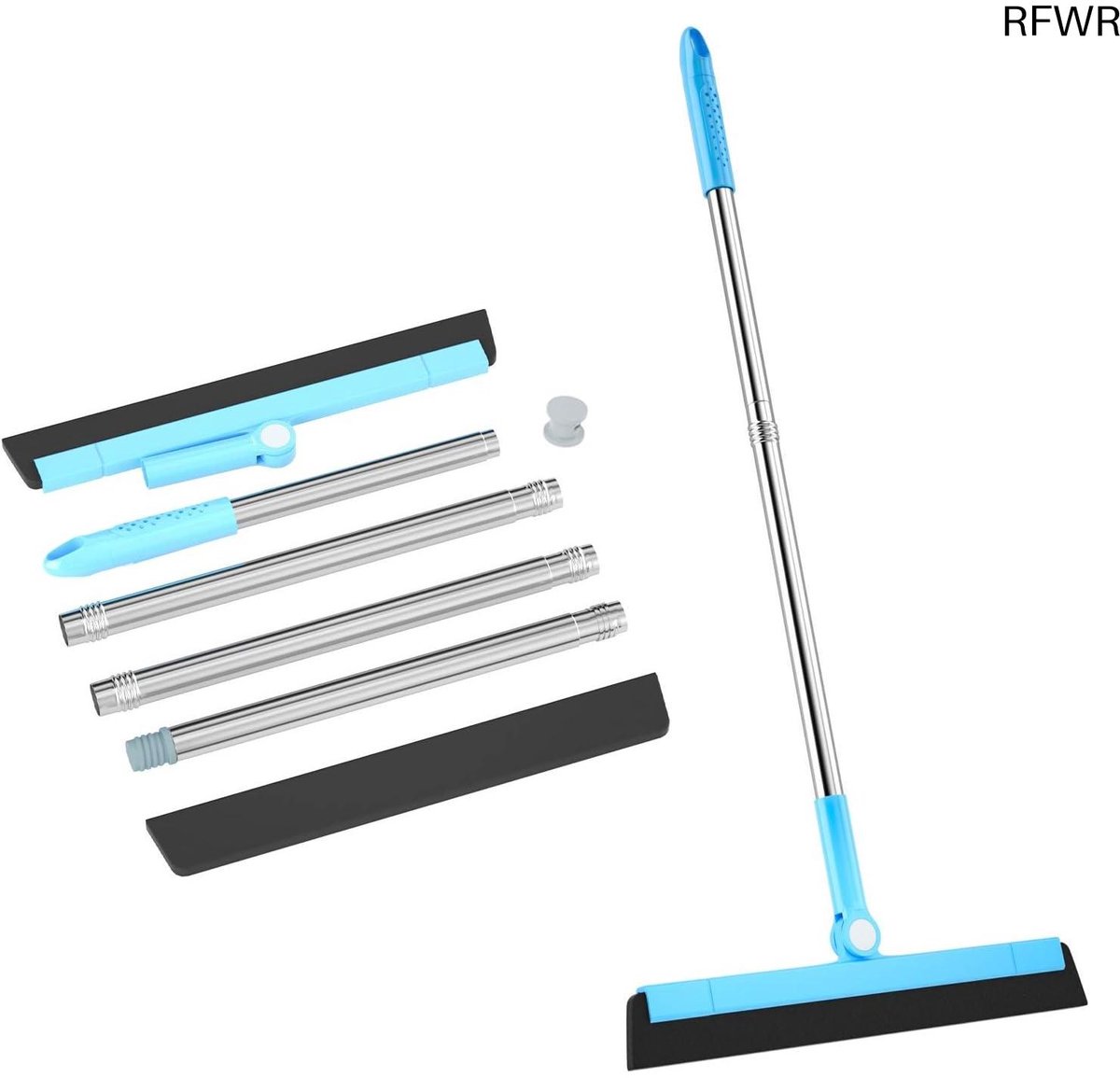 RFWR® Telescopische Watertrekker met Dubbele Rubber Lip voor Vloeren en Ramen