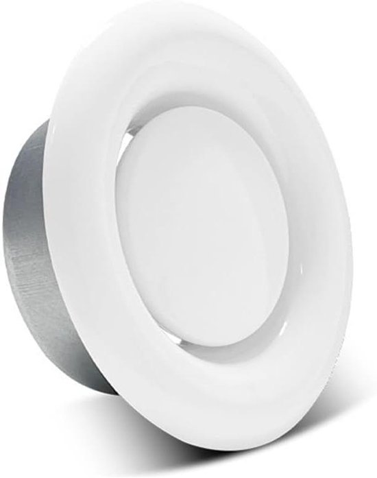 Foto: Allecto plus verstelbare ronde plafond vent cover 100mm ventilatierooster wit metaal badkamer keuken toilet caravan ventilatie cover ventilatiesysteem