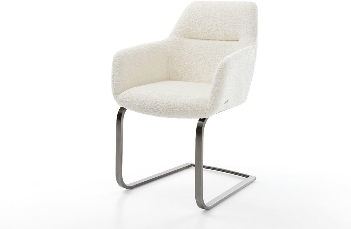 DELIFE Sledestoel Pejo-Flex sledemodel vlak grafiet bouclé wit pocketveer kern