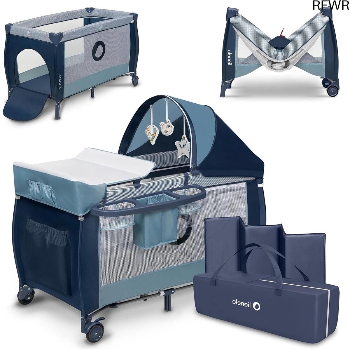 RFWR® 2in1 Kinder Reisbed met Commode en Schommelfunctie voor Kinderen van 0 tot 15kg