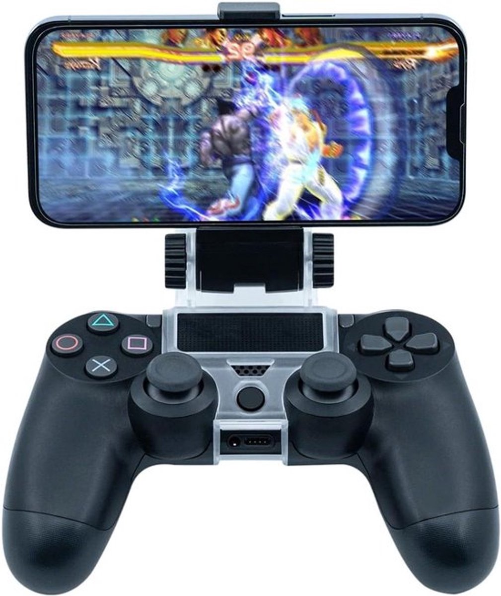 Smart Phone Clip Holder Mount Stand voor PS4 / PS4 Slim / PS4 Pro Controller - Zwart
