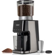 LunaSea Grinder Deluxe - Koffie Grinder - Coffee Grinder - Koffiemolen Electrisch - Koffiebonen Maler - Bonenmaler - 51 Maalstanden - Touch Display - RVS Conische Maler - 53 mm of 58 mm - Inclusief Tamper en Tampermat