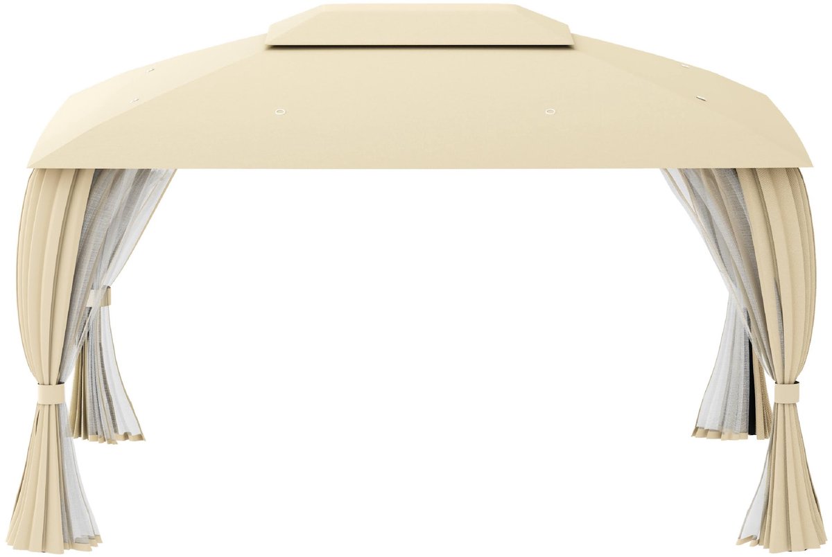 Paviljoen 4 x 3 Cape May Beige - Met zijwanden