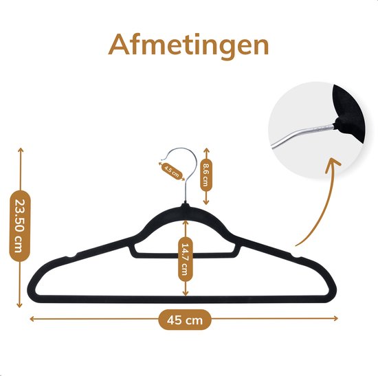 Sterke Kleerhangers Van Kunststof  Set 50  Hoogwaardige Vilten Hangers Voor Kledingkasten Duurzaam Antislip Ontwikkeld Gevoelige Jassen Zwart 601323203