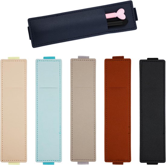 6 Pcs Pen Houder voor Notitieboek - Elastische Penhouders PU Leer Potlood Etui - Pocket Potlood Etui voor Magazines Dagboeken Notebooks Notitieblokken Ringmappen Boeken (6 Kleuren)