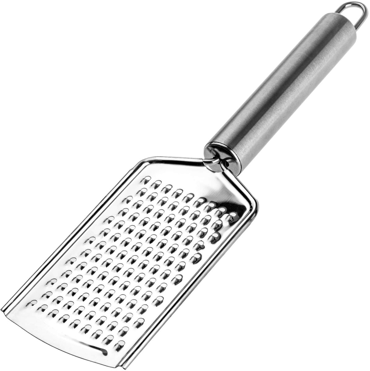 KADAX rasp, rasp, rasp van roestvrij staal, keukenrasp met comfortabele handgreep, handrasp voor groenten, fruit, wortelen, knoflook, ui, kaas, gember, Parmezaanse kaas, handig, zilver (voor grof