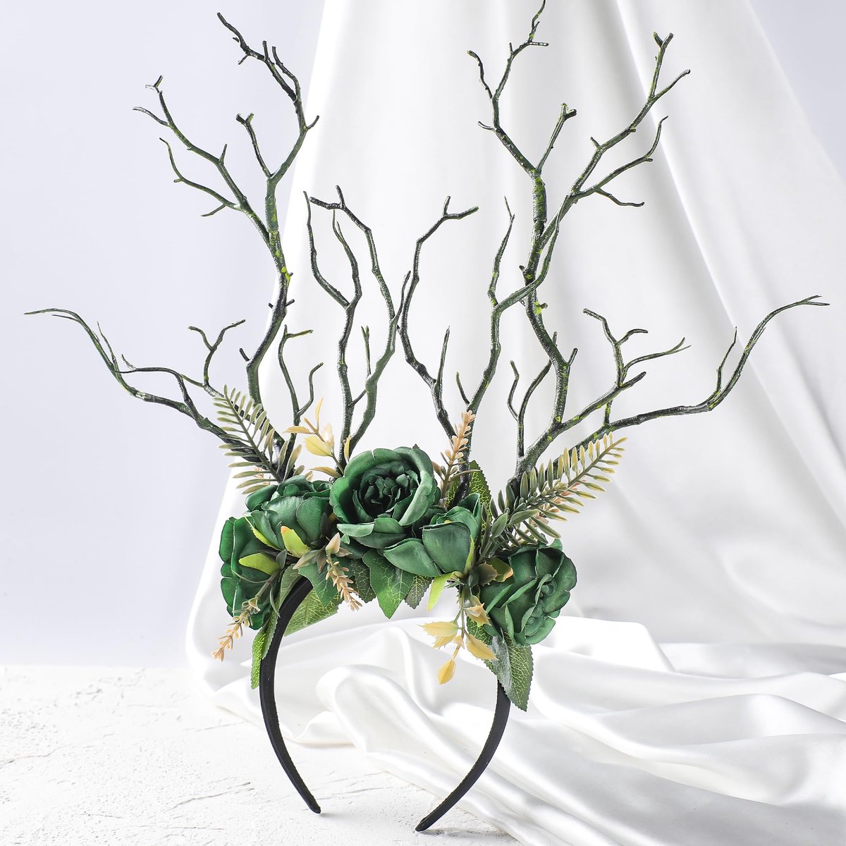 Ibenzoa® Fantasy Bloemen Hoofdband Met Geweien Voor Cosplay en Feestelijke Gelegenheden