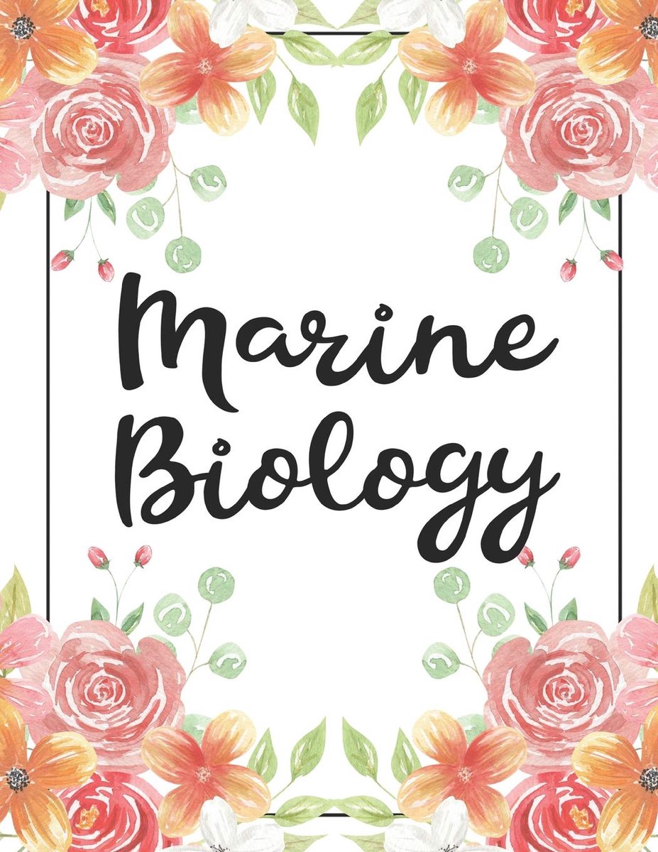 Ibenzoa® College Notitieboek Marine Biologie met Bloemenontwerp voor Studenten en Docenten - 100 Pagina's Gelinieerd