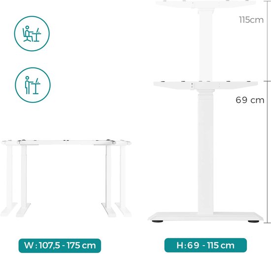 Empire's Product Zit Sta Bureau Frame - Elektrisch hoogte verstelbaar - (Biedt geen