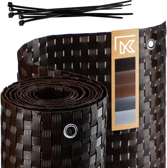 Aquagart Rieten mat 5 m x 120 cm I inkijkbescherming van wilgentenen I natuurlijke inkijkbescherming voor tuin, balkon en terras I wilgenhek met draadrand I inkijkbescherming