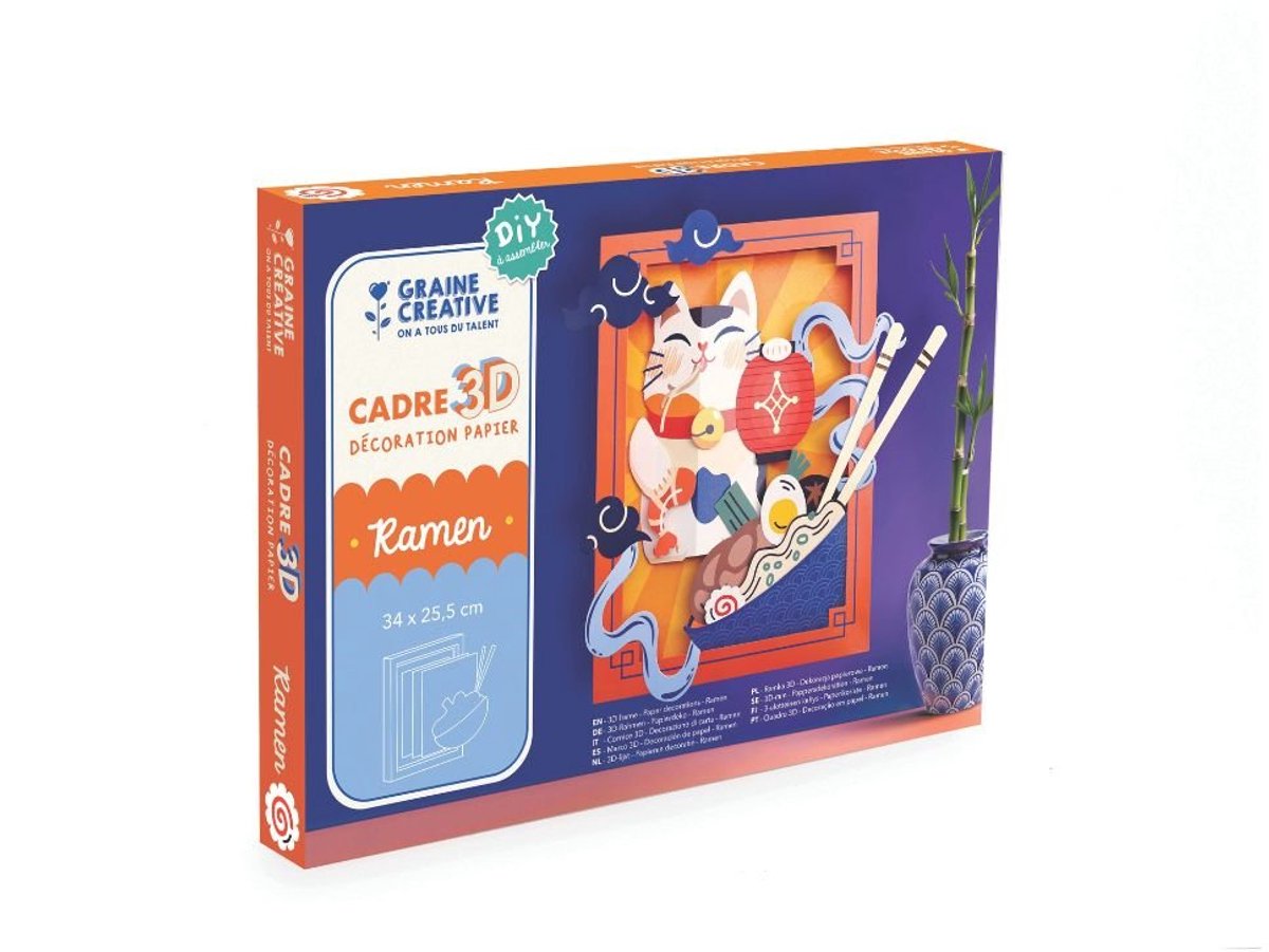 Graine Creative 3D knutselpakket Happy Cat Noodles 34 x 25,5 cm papier.