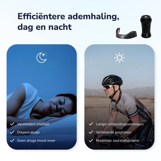 Vrouw slaapt met maankamp, man fietst met zon.