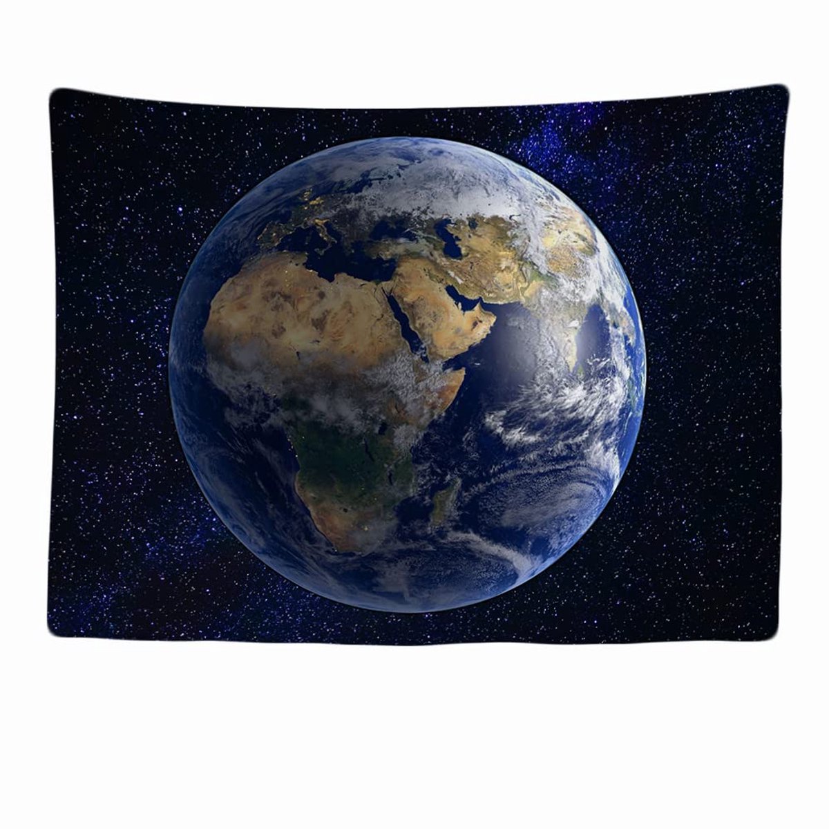 Ibenzoa Ruimtelijk Universum Wandtapijt met Planeten en Sterren - 200x150 cm - Blauw - Voor Diverse Kamers Aarde