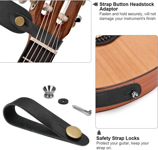 LEKATO Gitaar riem, elektrische akoestische gitaar riem gitaar riem met 6 gitaar plectrums & 2 riem sloten bloem borduurwerk patroon voor akoestische en elektrische gitaren, Rode Roos, 93cm to 149cm