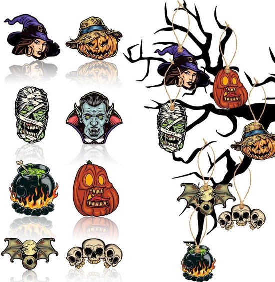 Inovra Plus - Halloween Boom Ornamenten Decoratie Heks Schedel Vleermuizen - Halloween en Thanksgiving Dag Party