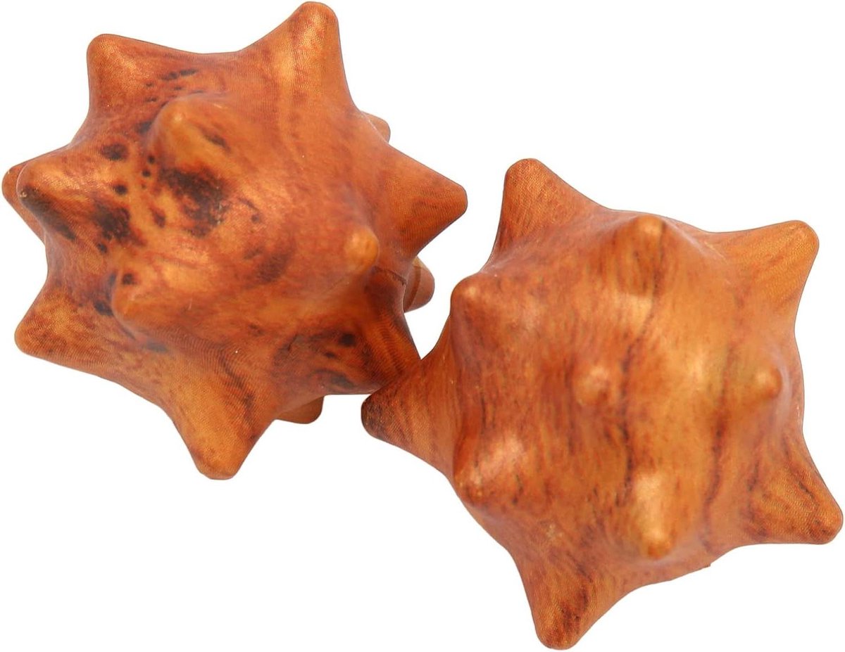 2-Stuks Houten Handmassagebal - Thaise Triggerpointmassager voor Handen - Ontspanning en Acupunctuurmassage met Bal - Stressverlichting en Reflexzone Massageballen