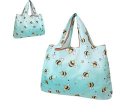 Allecto Plus - Opvouwbare boodschappentas 2 stuks - Herbruikbare boodschappentas voor winkelen, picknicken en reizen - Lichtgroen - 11 x 11 cm