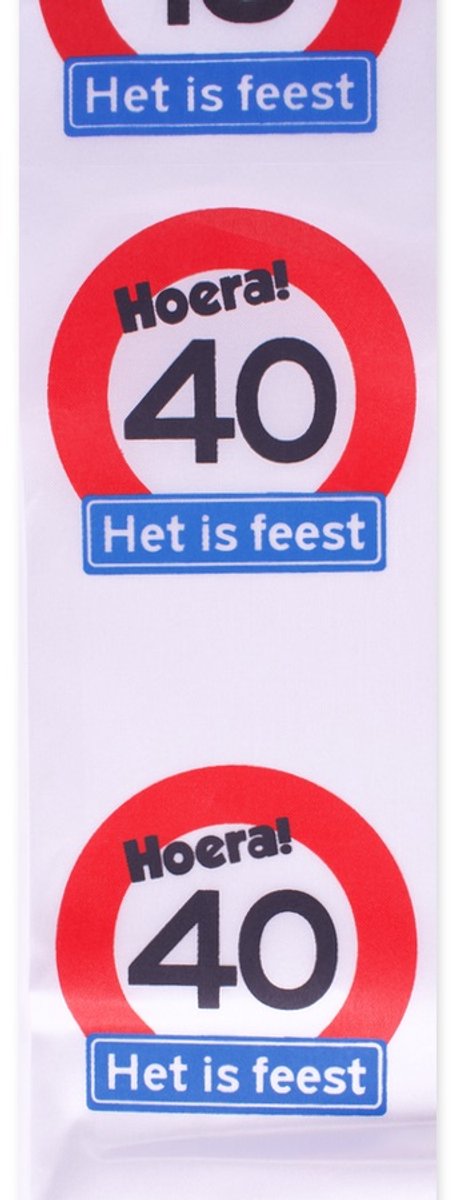 Decoratie sjerp | verjaardag | Hoera! 40 Het is feest tekst | Lengte ca. 72 cm.