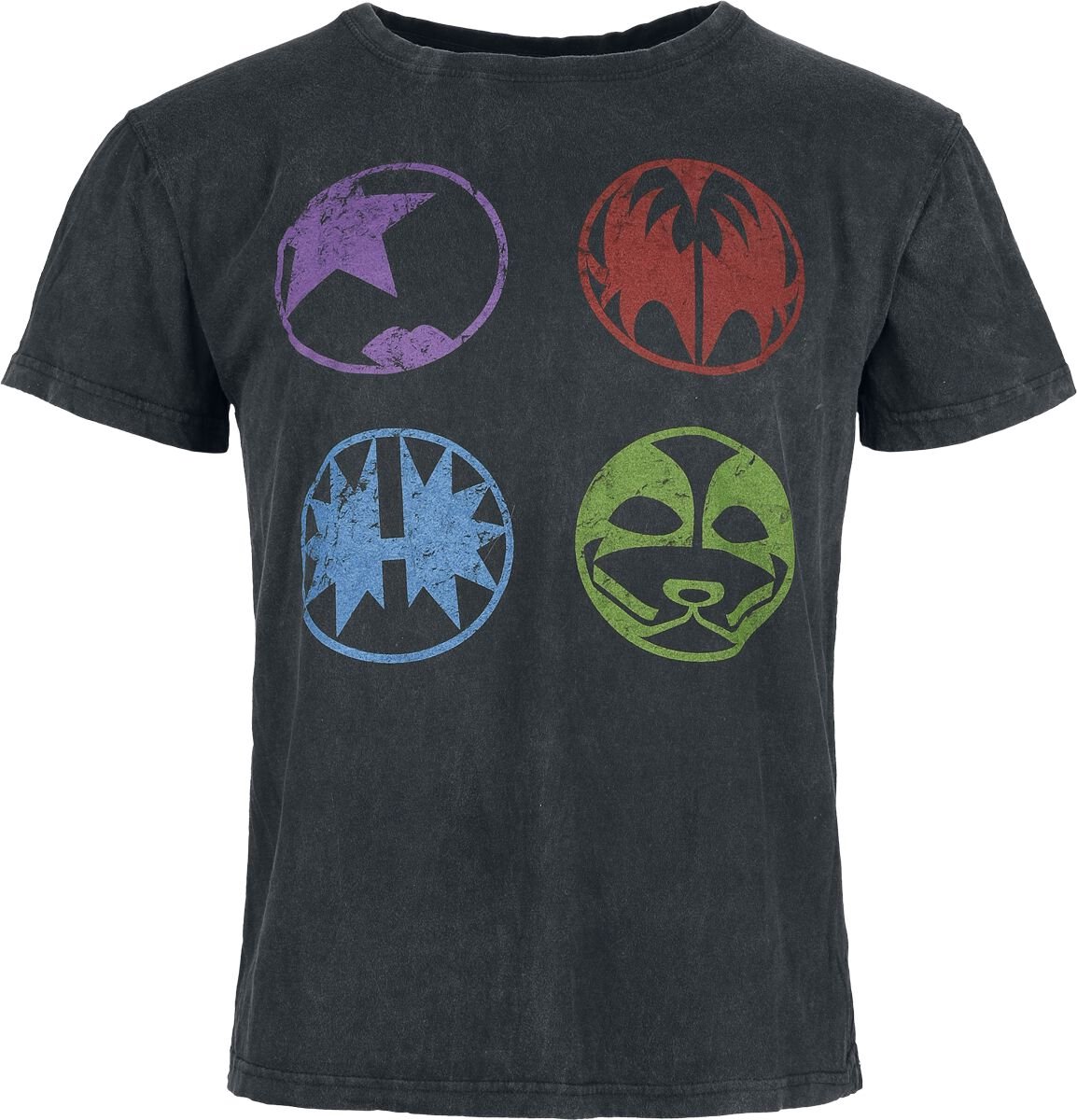 Kiss Band Icons Heren T-shirt - antraciet - S
