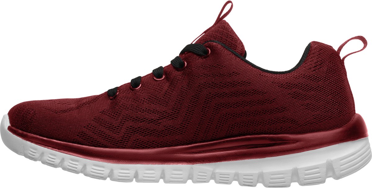 Roly Woods Sneaker in Bordeaux, maat 42, met flexibele rubberen zool en sportieve uitstraling.
