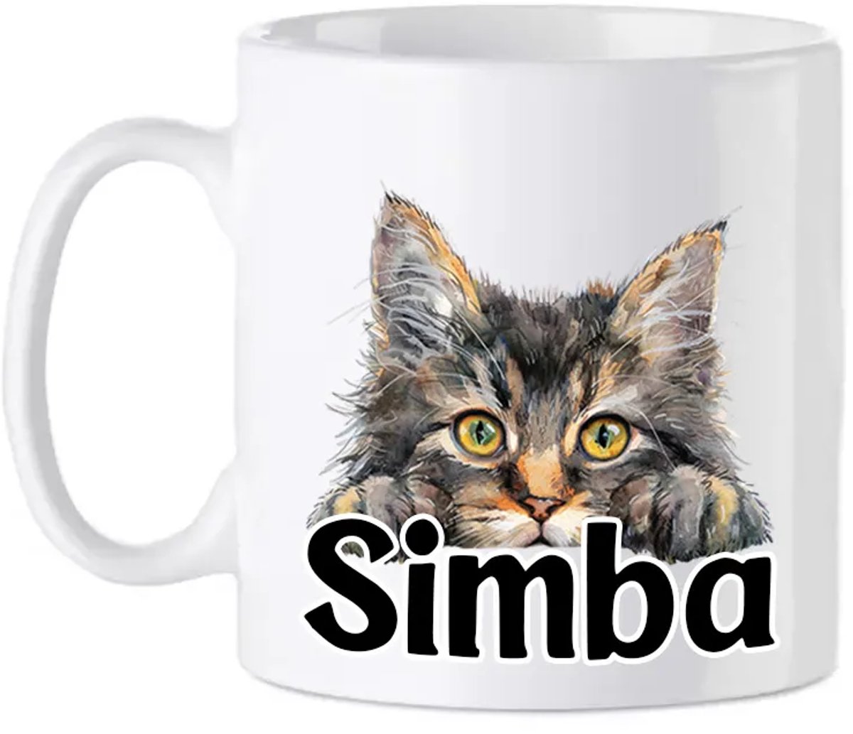 Noorse boskat mok met naam - Kattenmok - Gepersonaliseerd - Cadeautip