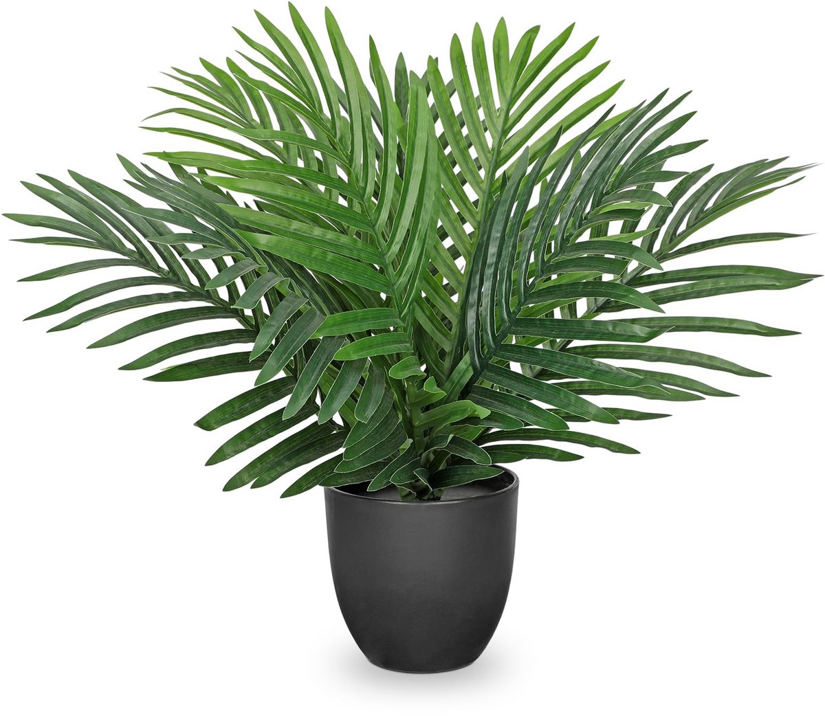 Ibenzoa Kunstpalm in stijlvolle pot met tropische flair, levensechte kunstplant voor elke ruimte, 45 cm hoog groen