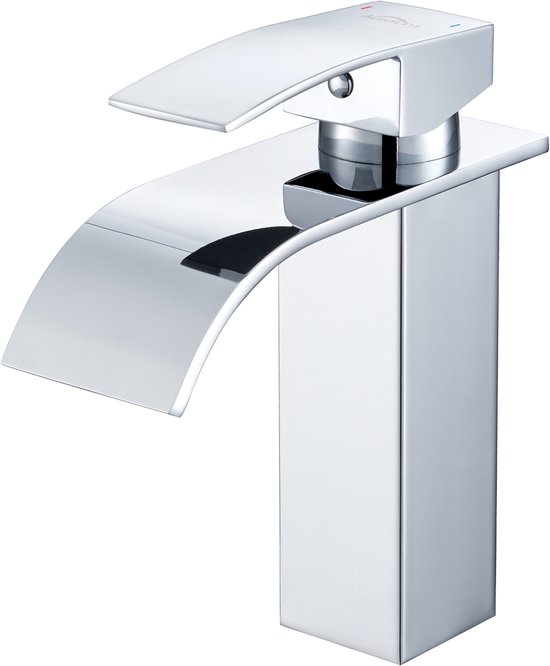 Auralum max Robinet pour lavabo Chrome - Robinet cascade Robinet de salle de bain - Robinet pour lavabo - Mitigeur Lavabo - Robinet pour lavabo classique - Robinet pour salle de bain