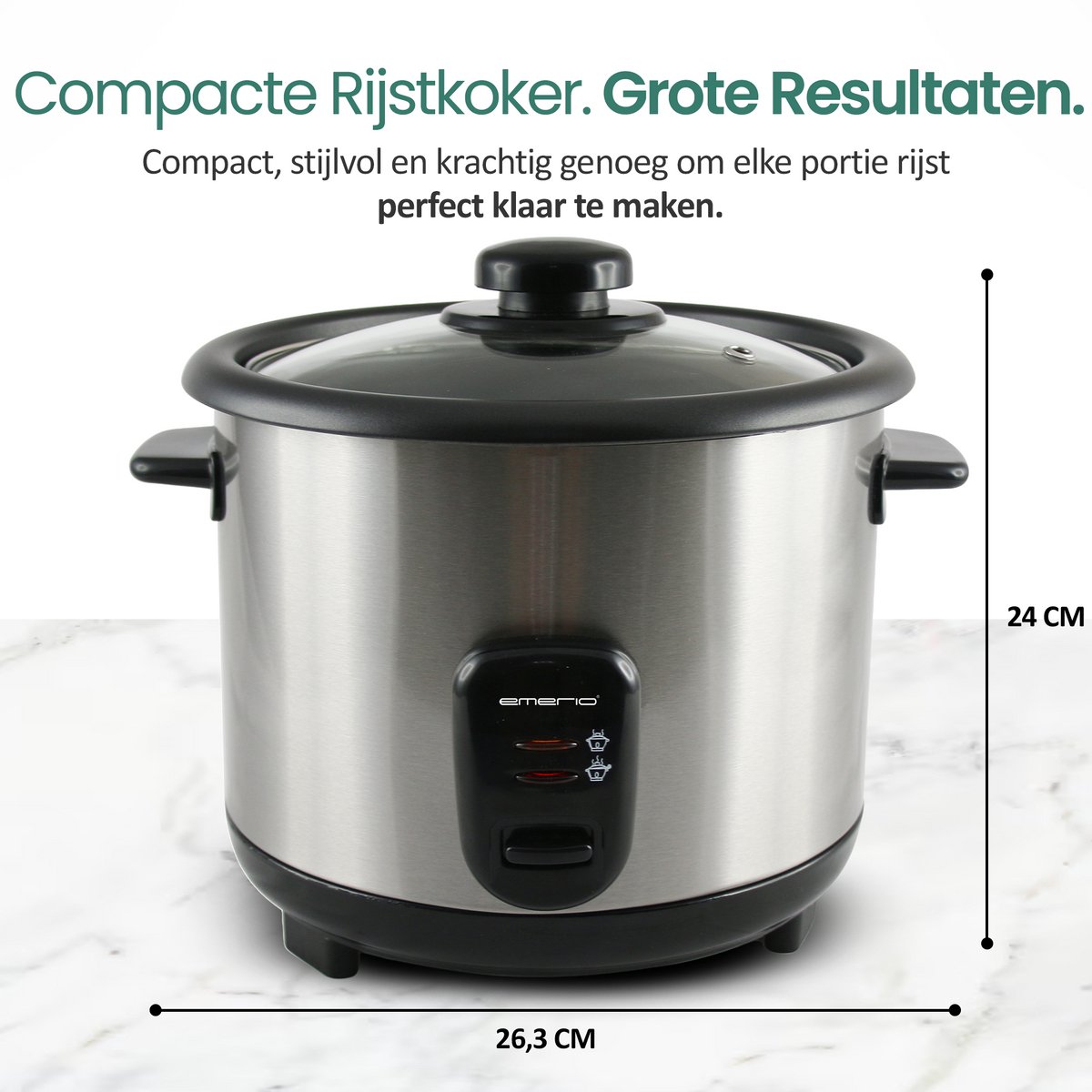 Emerio Rijstkoker 1,5 liter - Warmhoudfunctie en Automatische uitschakeling - Anti-aanbaklaag - RCE-110118.5 Zwart thumbnail 5