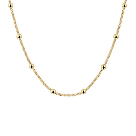 collier argent plaqué or (jaune) boules 0 mm 40 + 4 cm 3 microns 2103154