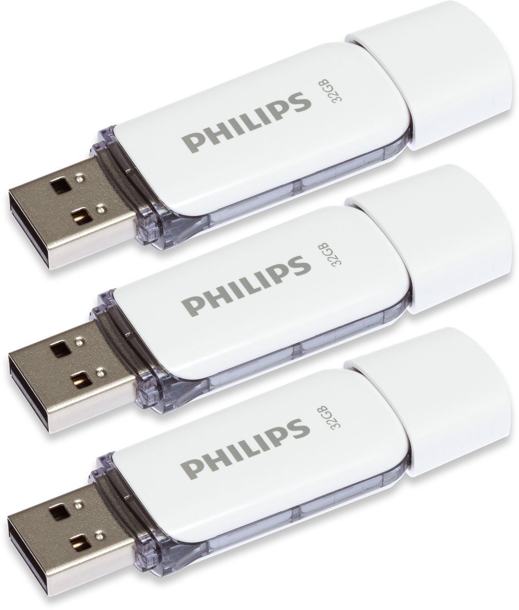 Philips FM32FD70E - USB 2.0 32GB - Snow - Grijs - 3 stuks